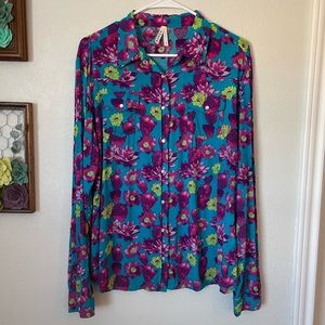 Roper cactus floral shirt sz XL